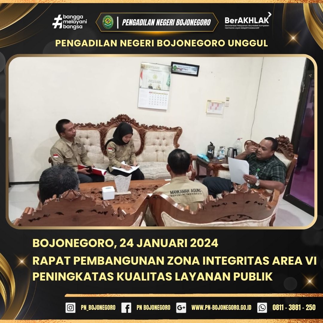  4 AGENDA RAPAT ZONA INTEGRITAS AREA VI 