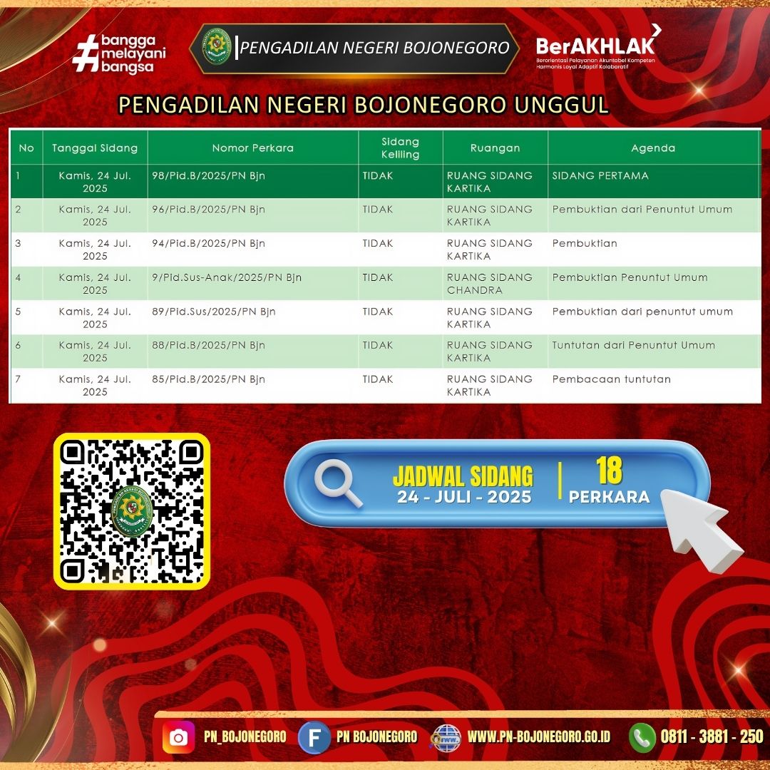 JADWAL SIDANG 24 JULI 2025