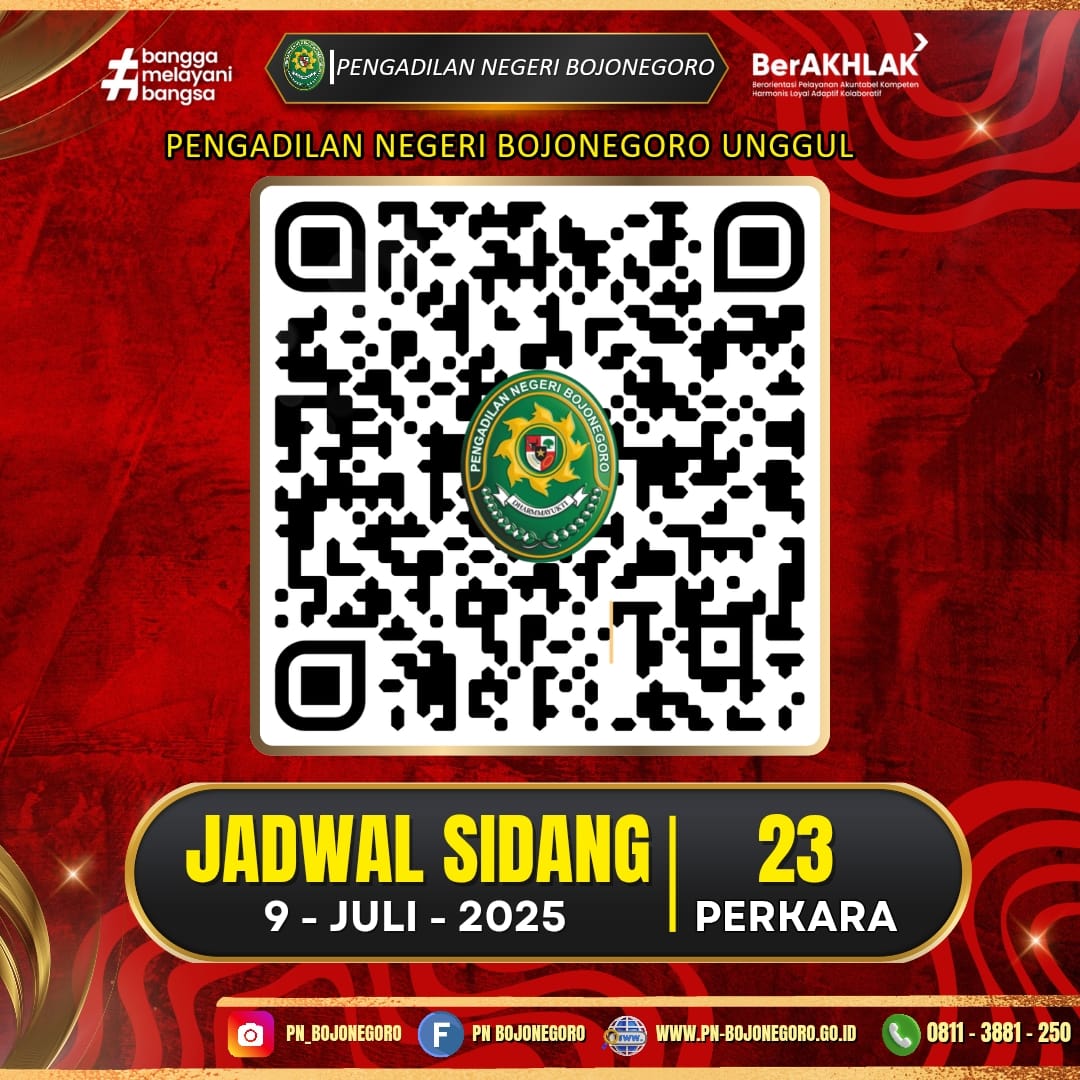 JADWAL SIDANG 9 JULI 2025
