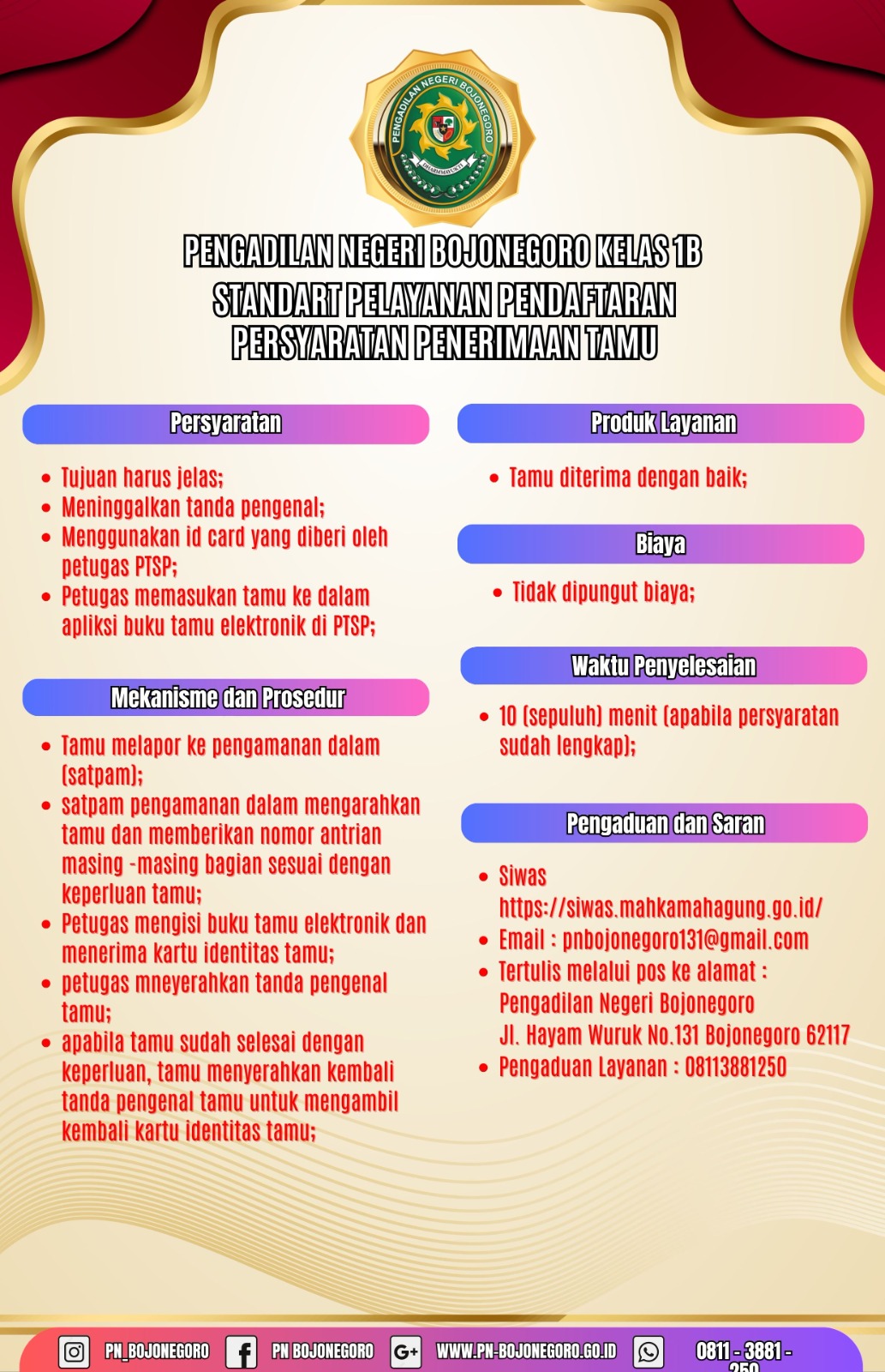TAMU JUGA PUNYA PROSEDUR