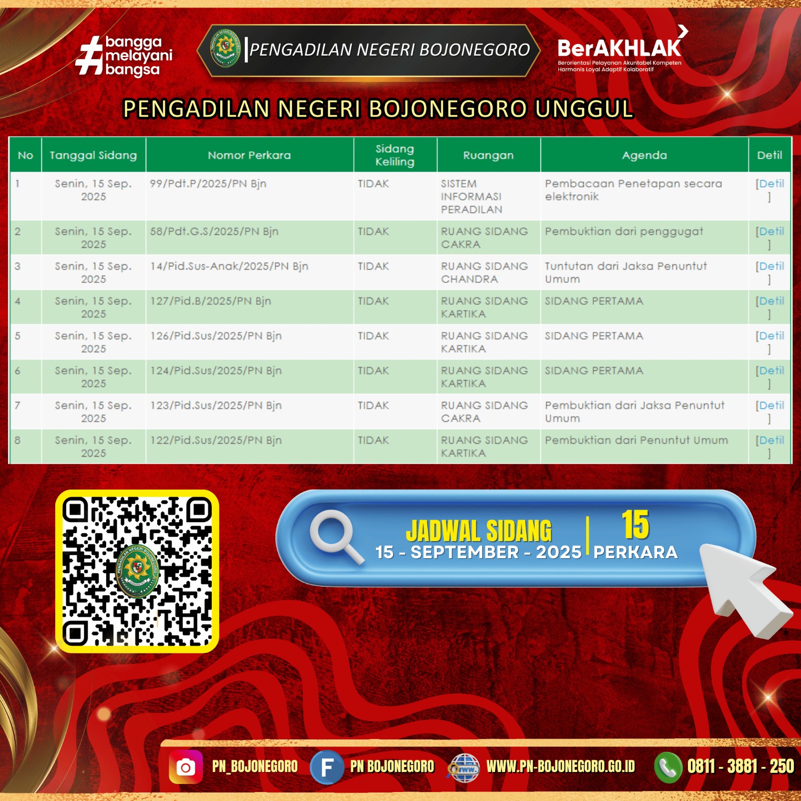 JADWAL SIDANG 15 SEPT 2025