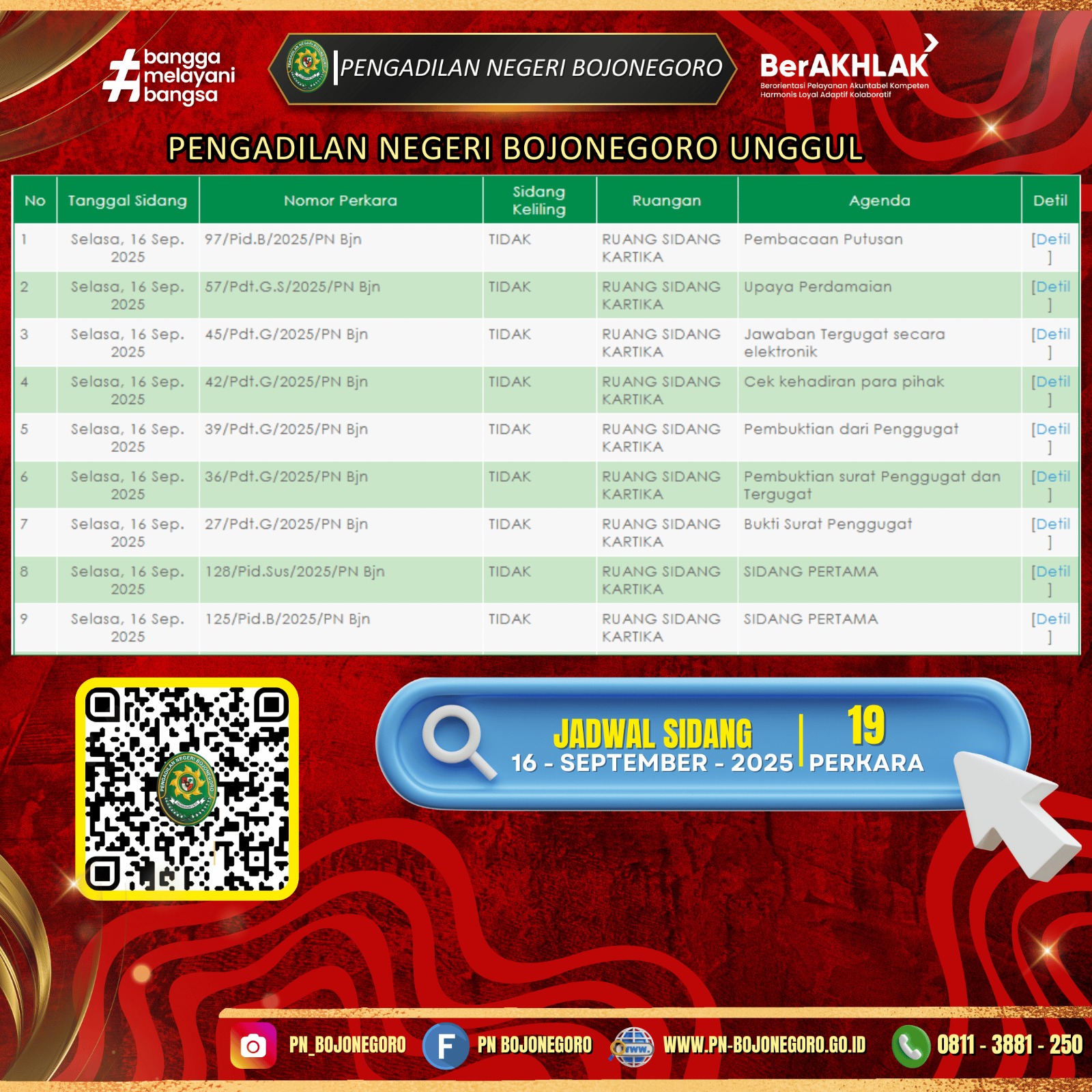 JADWAL SIDANG 16 SEPT 2025