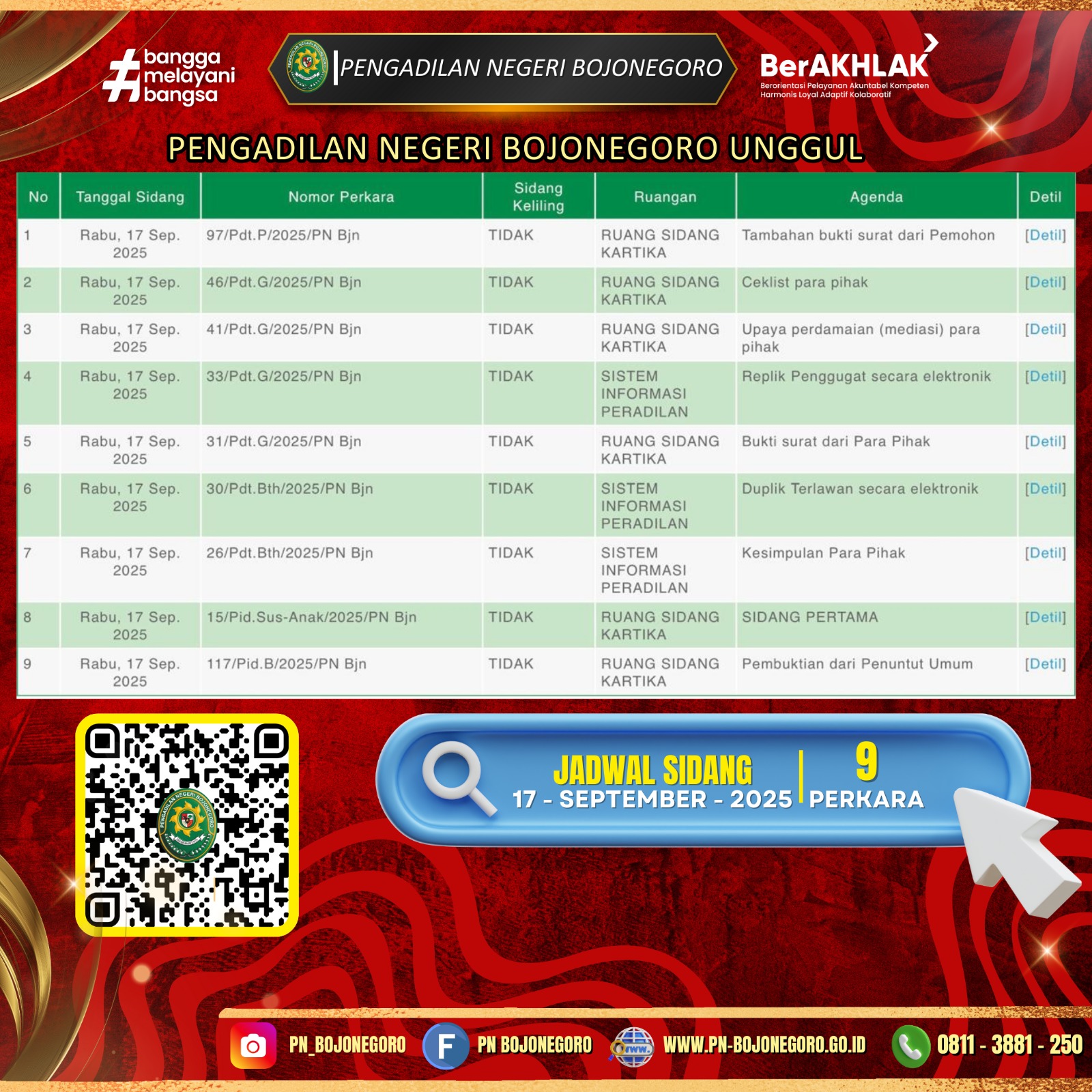 JADWAL SIDANG 17 SEPT 2025
