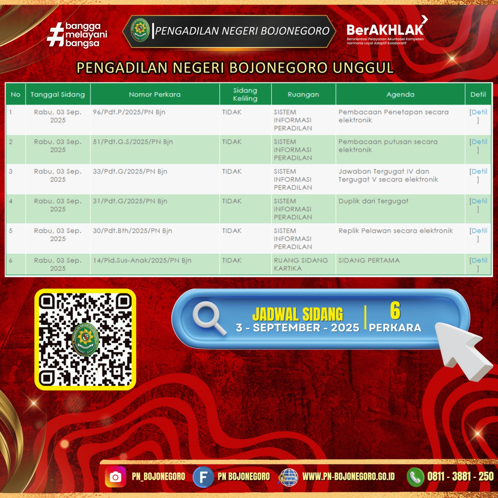 JADWAL SIDANG 3 SEPT 2025